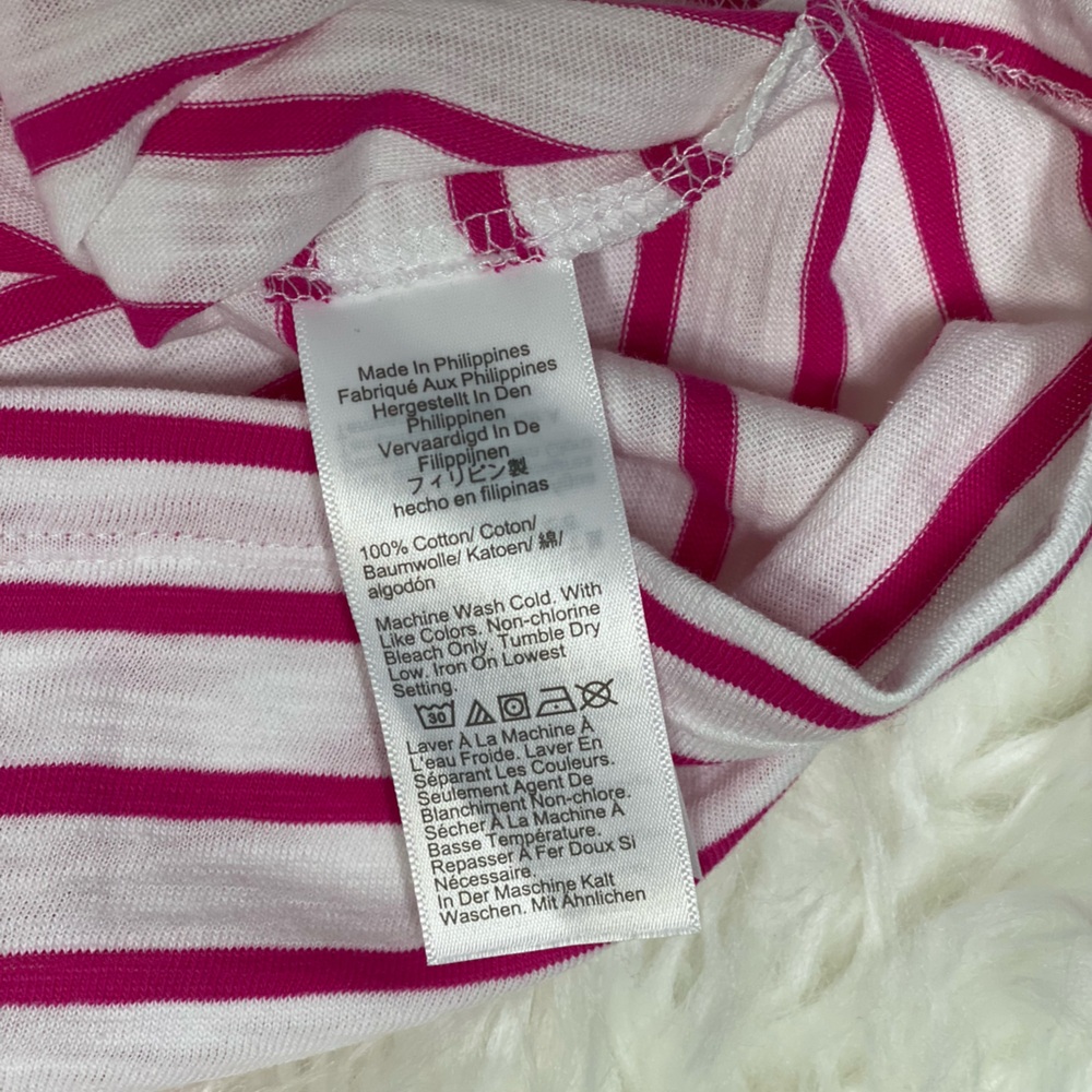 J. Crew Pink and White Striped Short Sleeve Tee #242 - Picture 4 of 6